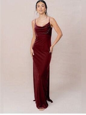 Revelry Skye Velvet Slip Dress in Deep Rose Size 6